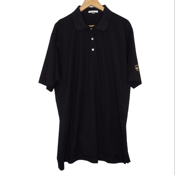 Peter Millar Men's Black Pullover Short Sleeve Active Athletic Polo Shirt - Picture 1 of 13